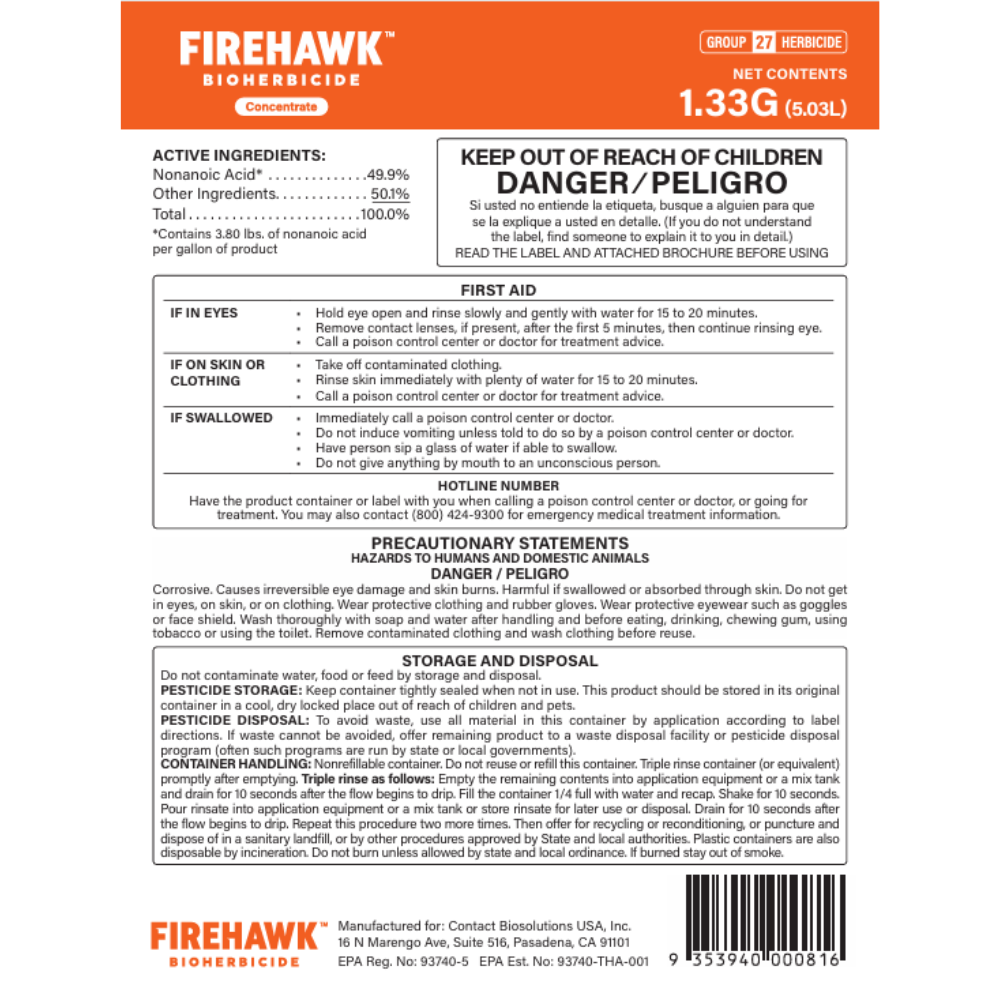 FireHawk Bioherbicide Concentrate-1.33G (3 Pack)