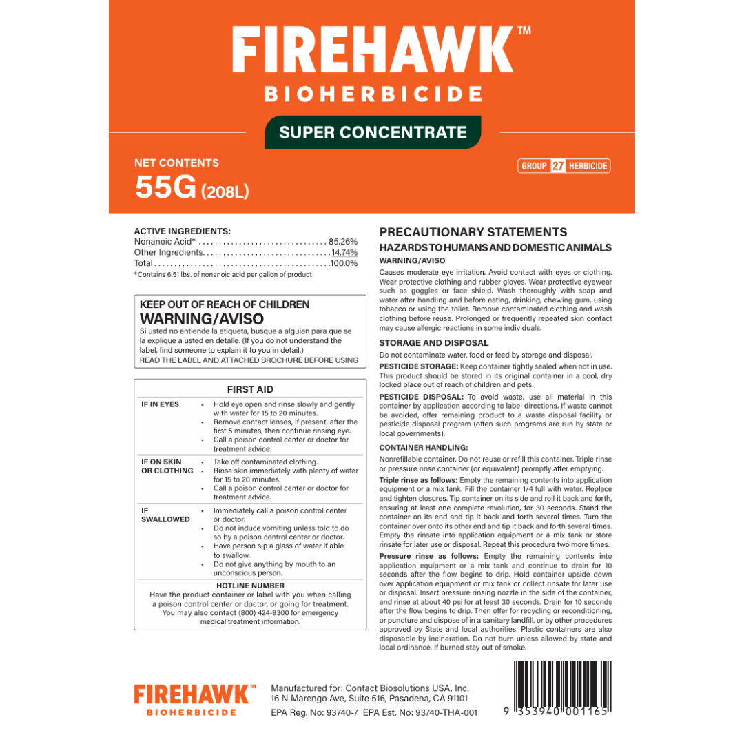 FireHawk Bioherbicide Super Concentrate-55G