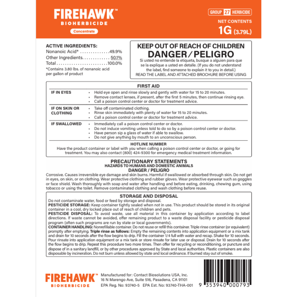 FireHawk Bioherbicide Concentrate-1G